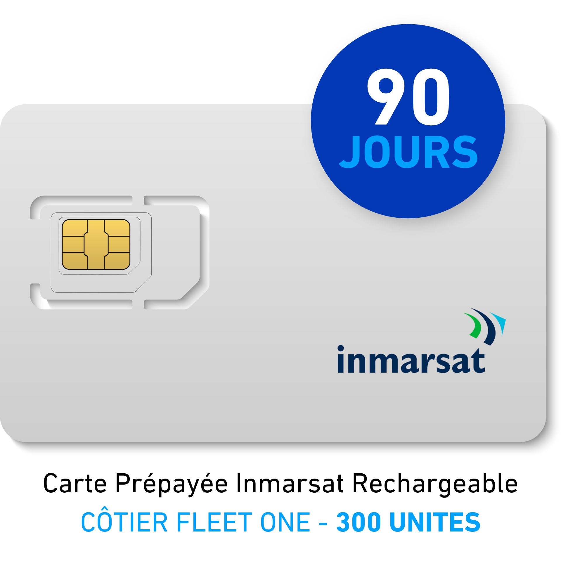 Carte Prépayée INMARSAT Rechargeable CÔTIER FLEET ONE - 300 UNITES - 90 JOURS