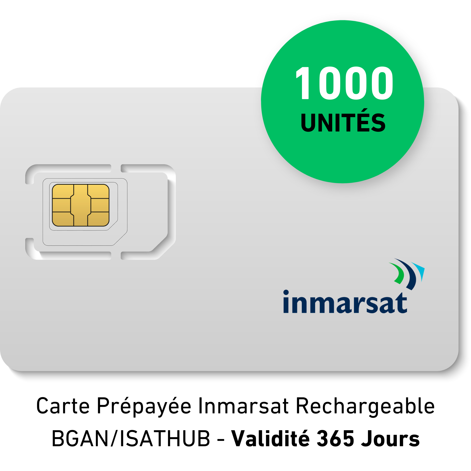 1000 365 Carta prepagata BGAN/IsatHub ricaricabile INMARSAT - UNITÀ - GIORNI