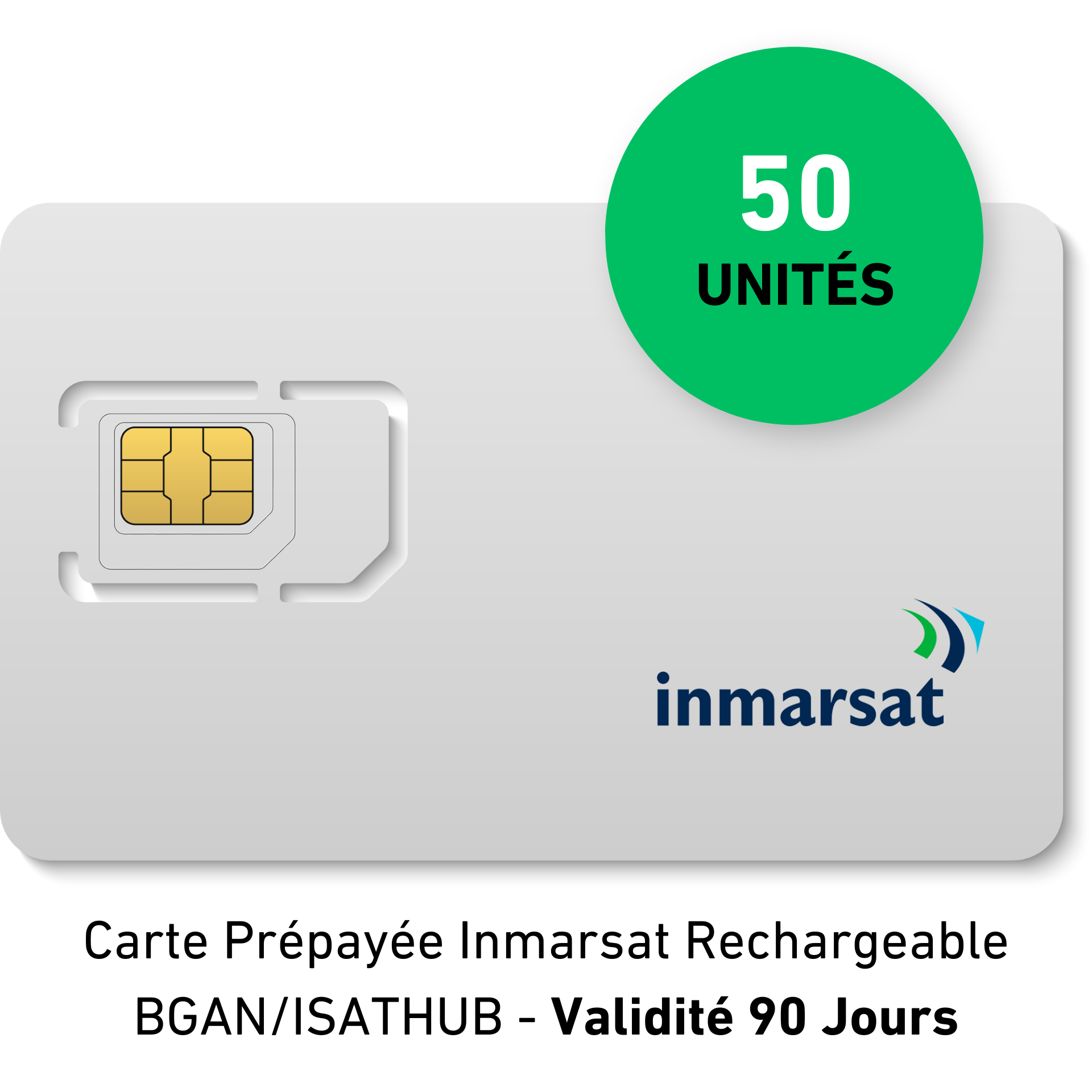 50 90 Carta prepagata BGAN/IsatHub ricaricabile INMARSAT - UNITÀ - GIORNI