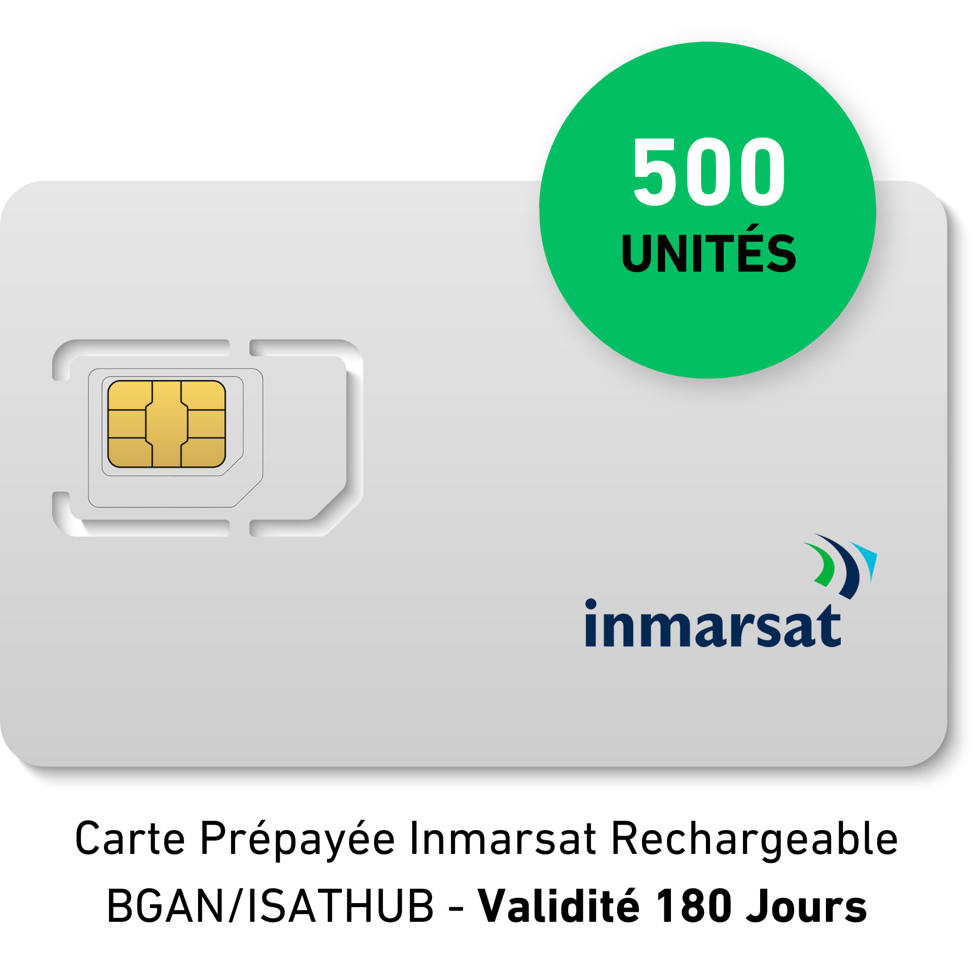 500 180 Carta prepagata BGAN/IsatHub ricaricabile INMARSAT - UNITÀ - GIORNI