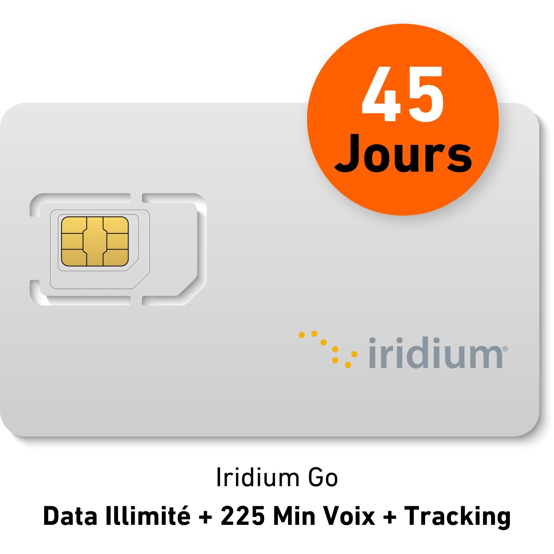 Abbonamento di 45 giorni - IRIDIUM GO DATA - Illimitato + 225 MIN DI VOCE + Tracciamento