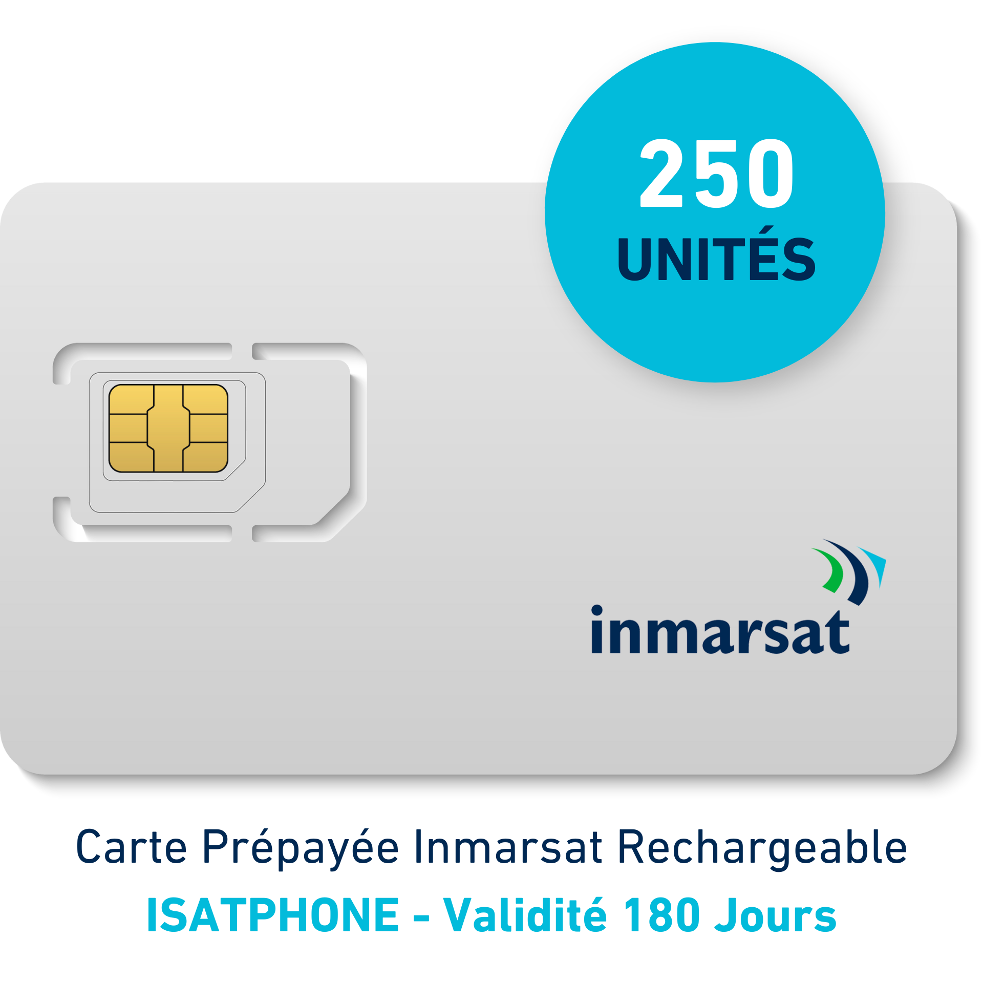 INMARSAT Prepaid-Karte Aufladbar ISATPHONE - 250 EINHEITEN - 180 TAGE