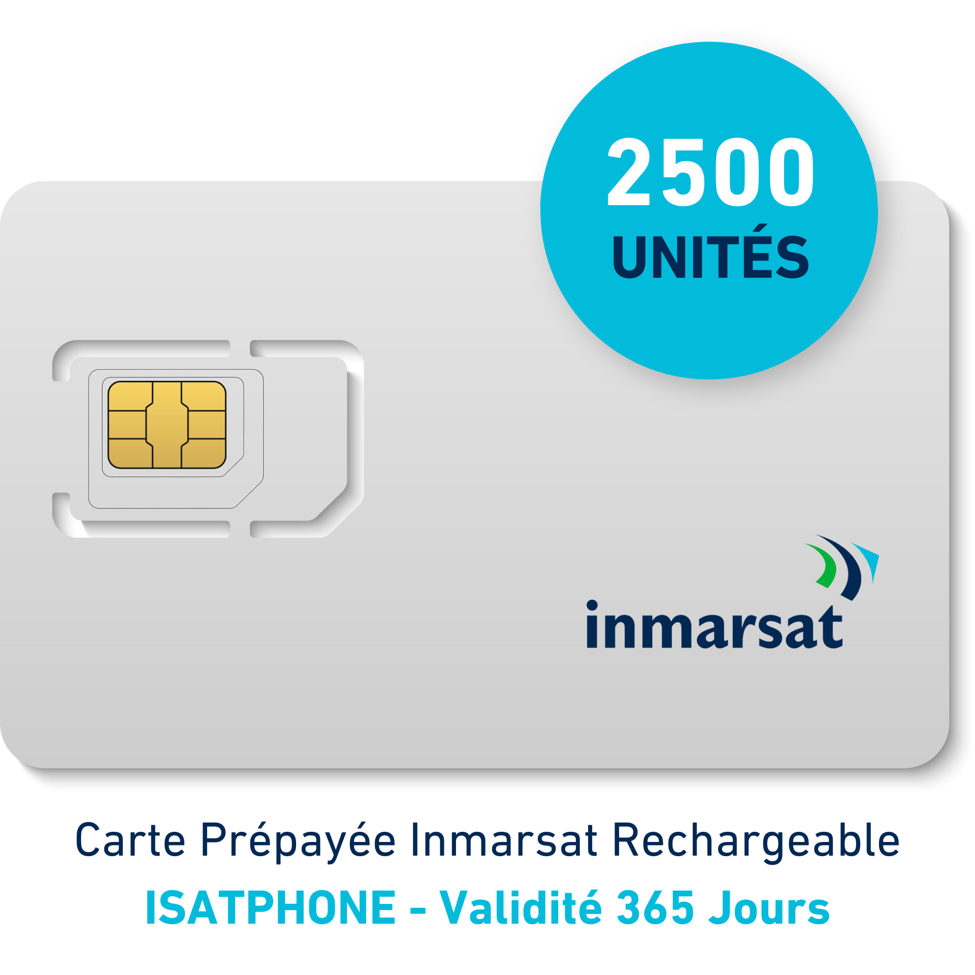 INMARSAT Prepaid-Karte Aufladbar ISATPHONE - 2500 EINHEITEN - 365 TAGE