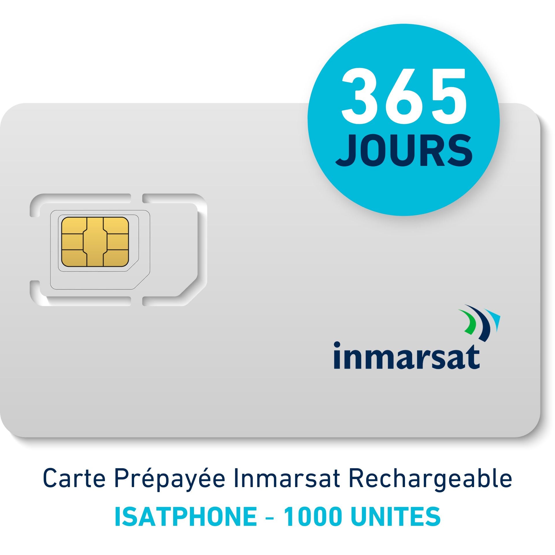 Carte Prépayée INMARSAT Rechargeable ISATPHONE - 1000 UNITES - 365 JOURS
