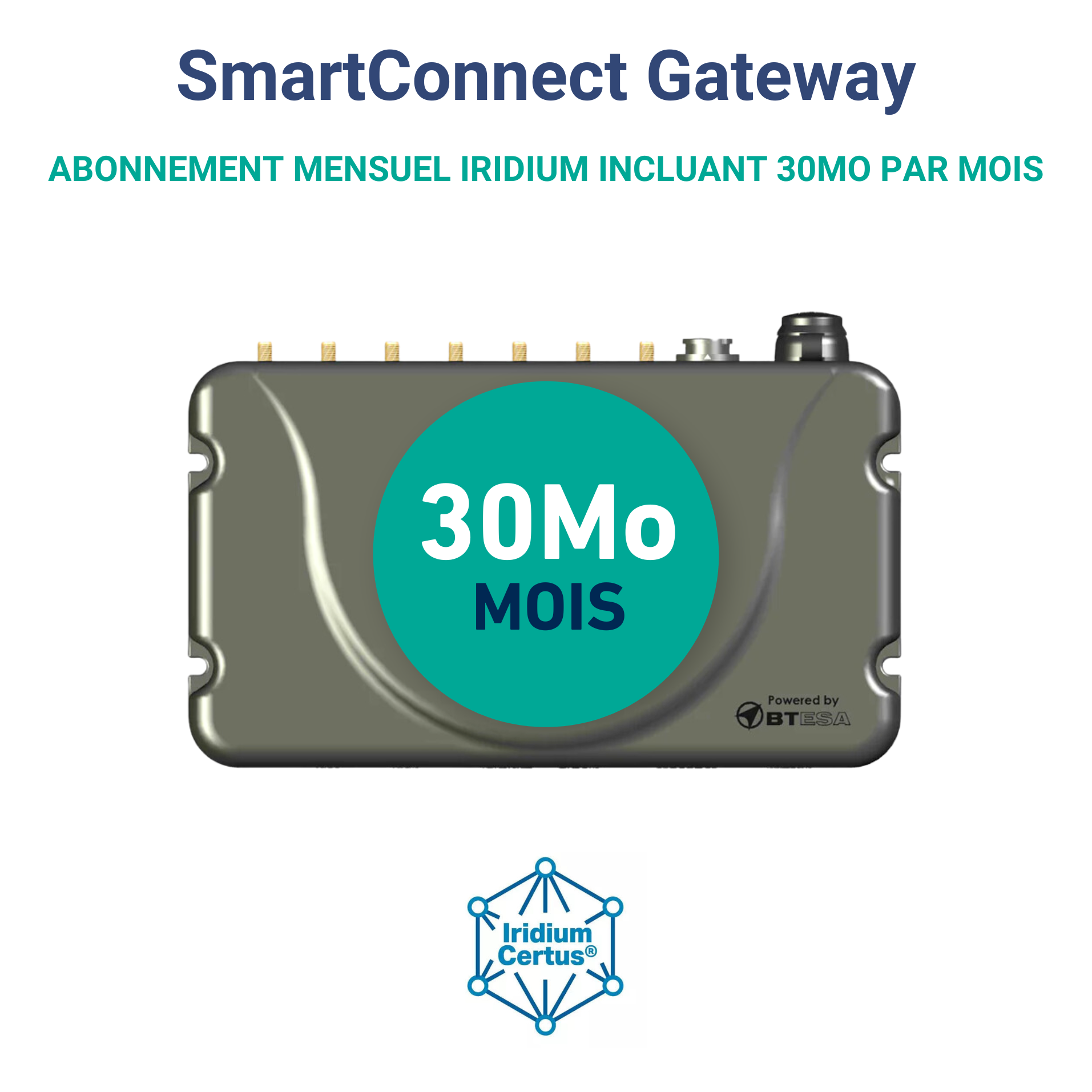 Monthly subscription to Iridium SmartConnect Gateway - 30MB/mes