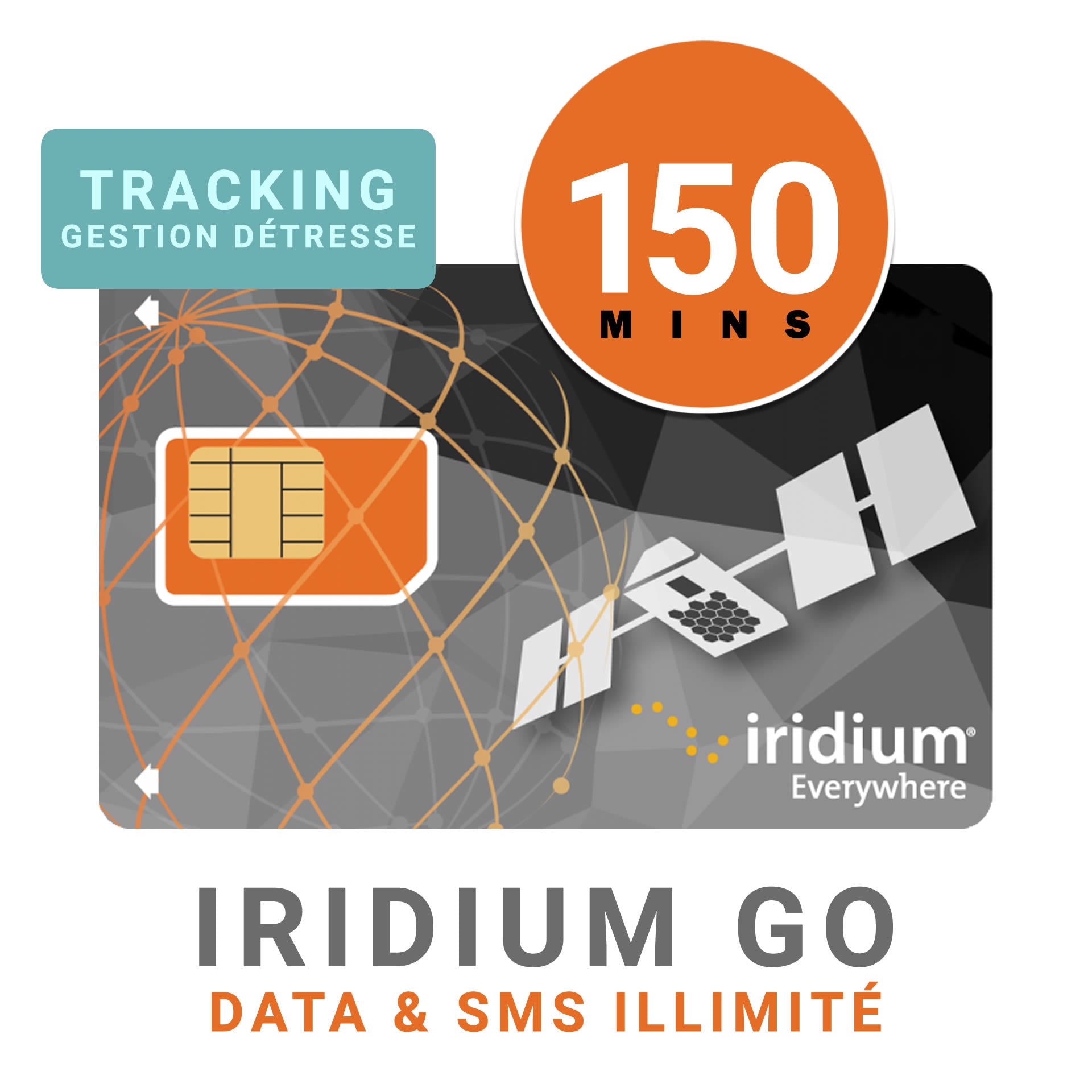 Abonnement 45 jours - IRIDIUM GO DATA - Illimité + 225 MIN DE VOIX + Tracking