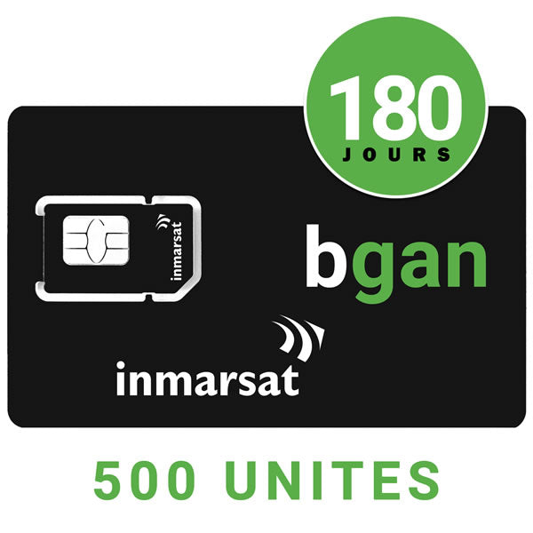 Carte Prépayée INMARSAT Rechargeable BGAN/IsatHub - 500 UNITES - 180 JOURS