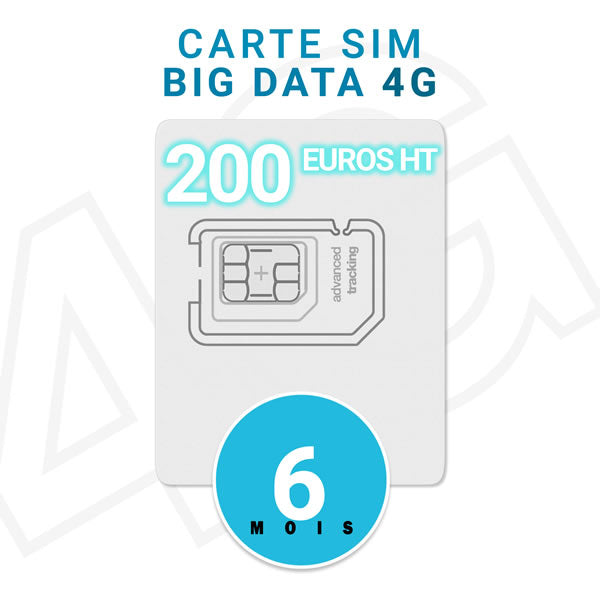 Carte SIM Prépayée BIG DATA 200 € HT - VALIDITE 6 MOIS