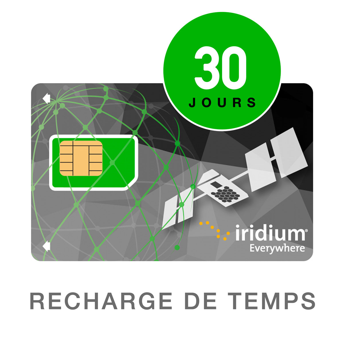 Carte Prépayée IRIDIUM 0 Min - Recharge de temps 30 jours