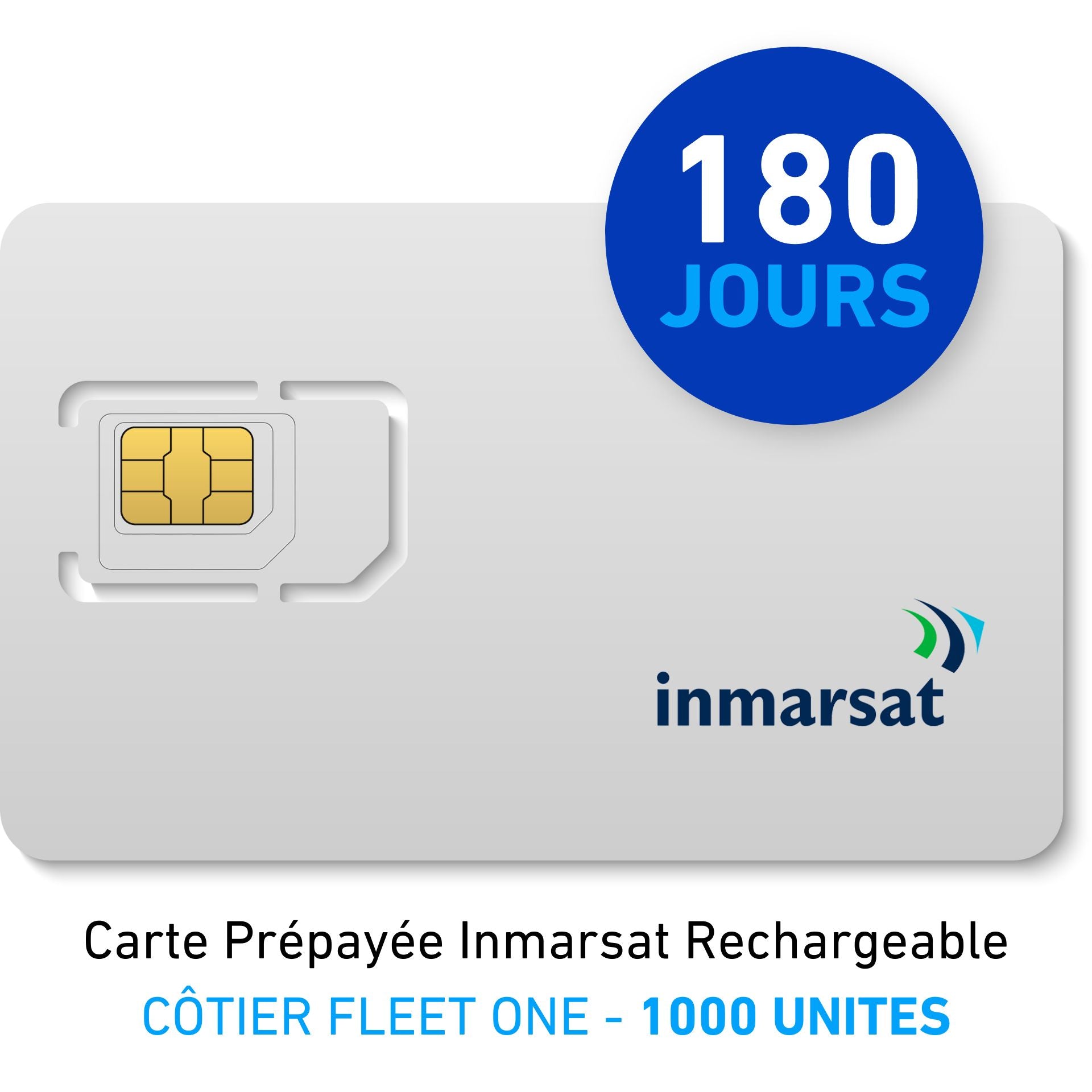 Carte Prépayée INMARSAT Rechargeable CÔTIER FLEET ONE - 1000 UNITES - 180 JOURS