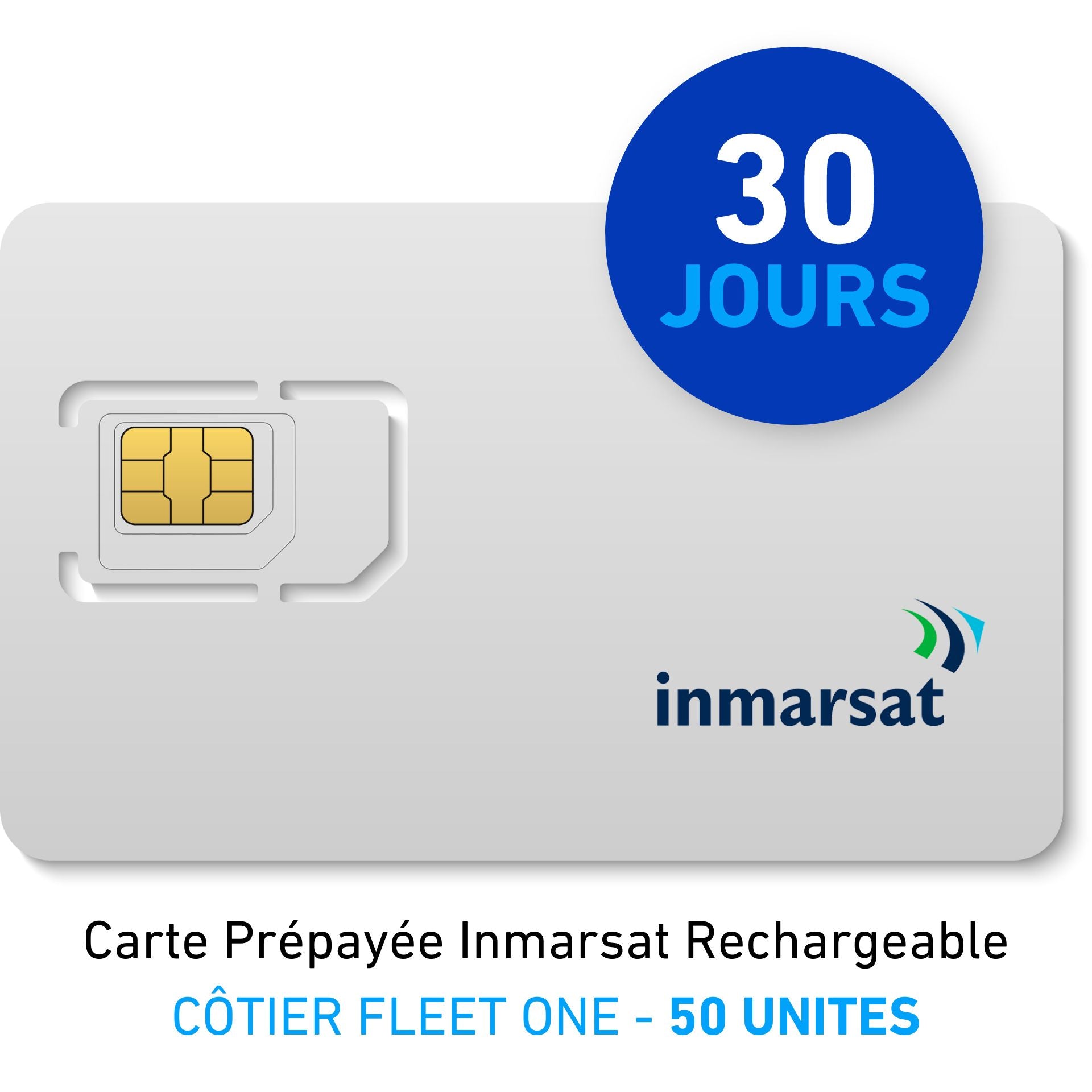 INMARSAT Prepaid-Karte Aufladbar CÔTIER FLEET ONE - 50 UNITES - 30 JOURS