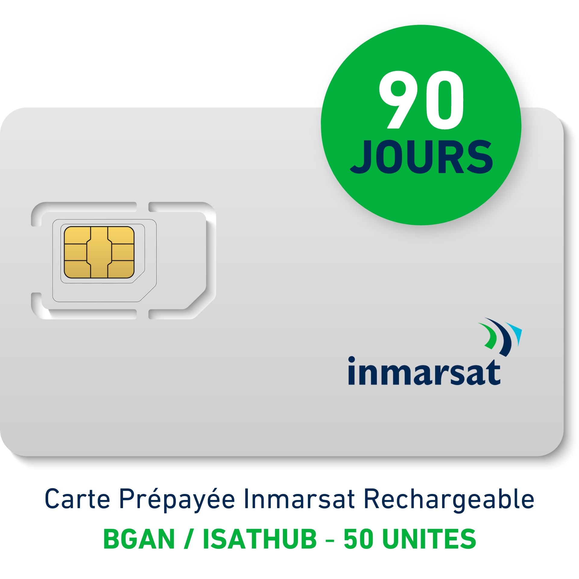 INMARSAT Rechargeable BGAN/IsatHub Prepaid Card - 50 UNITS - 90 DAYS