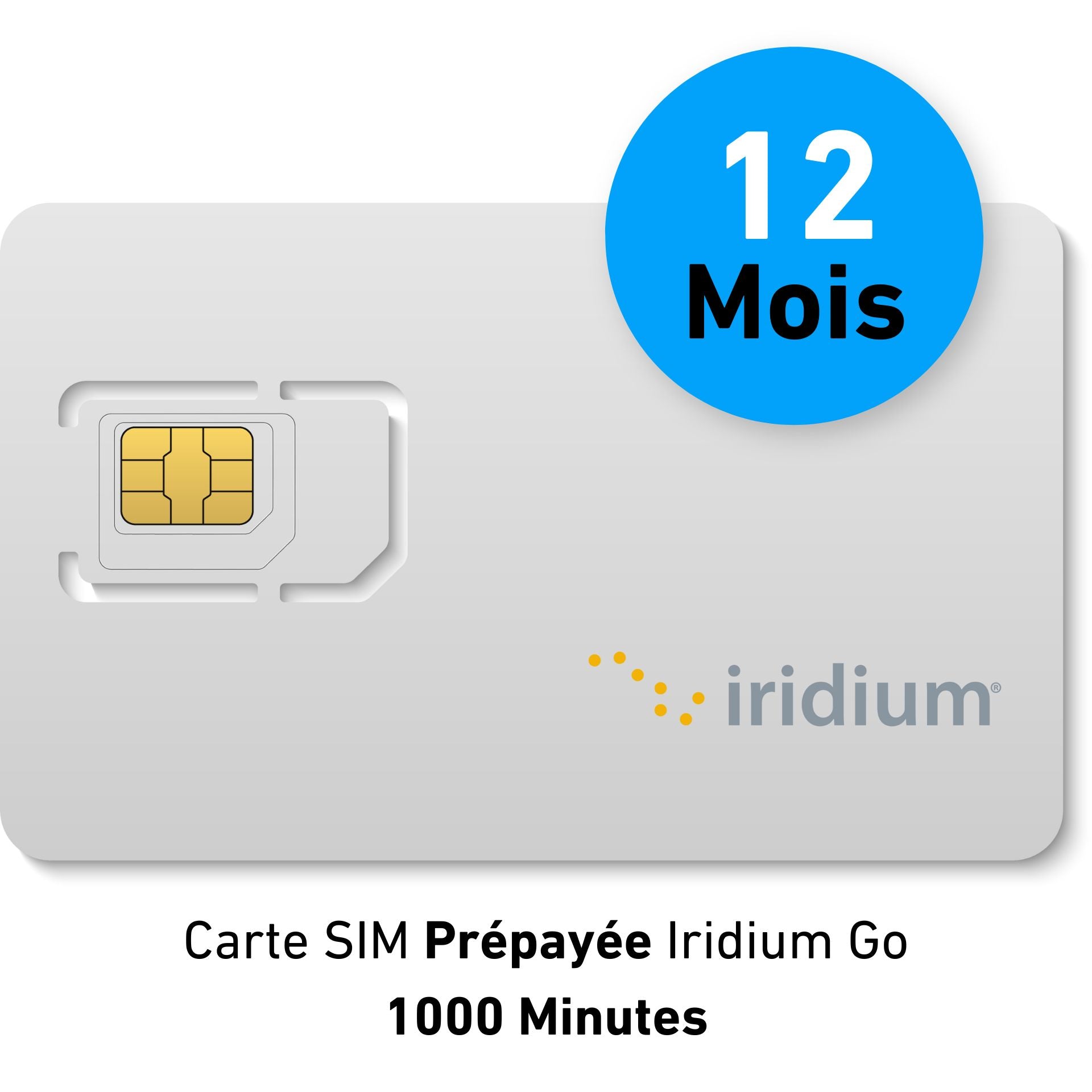 Carte SIM IRIDIUM GO Prépayée - 1000 min DATA - 12 MOIS