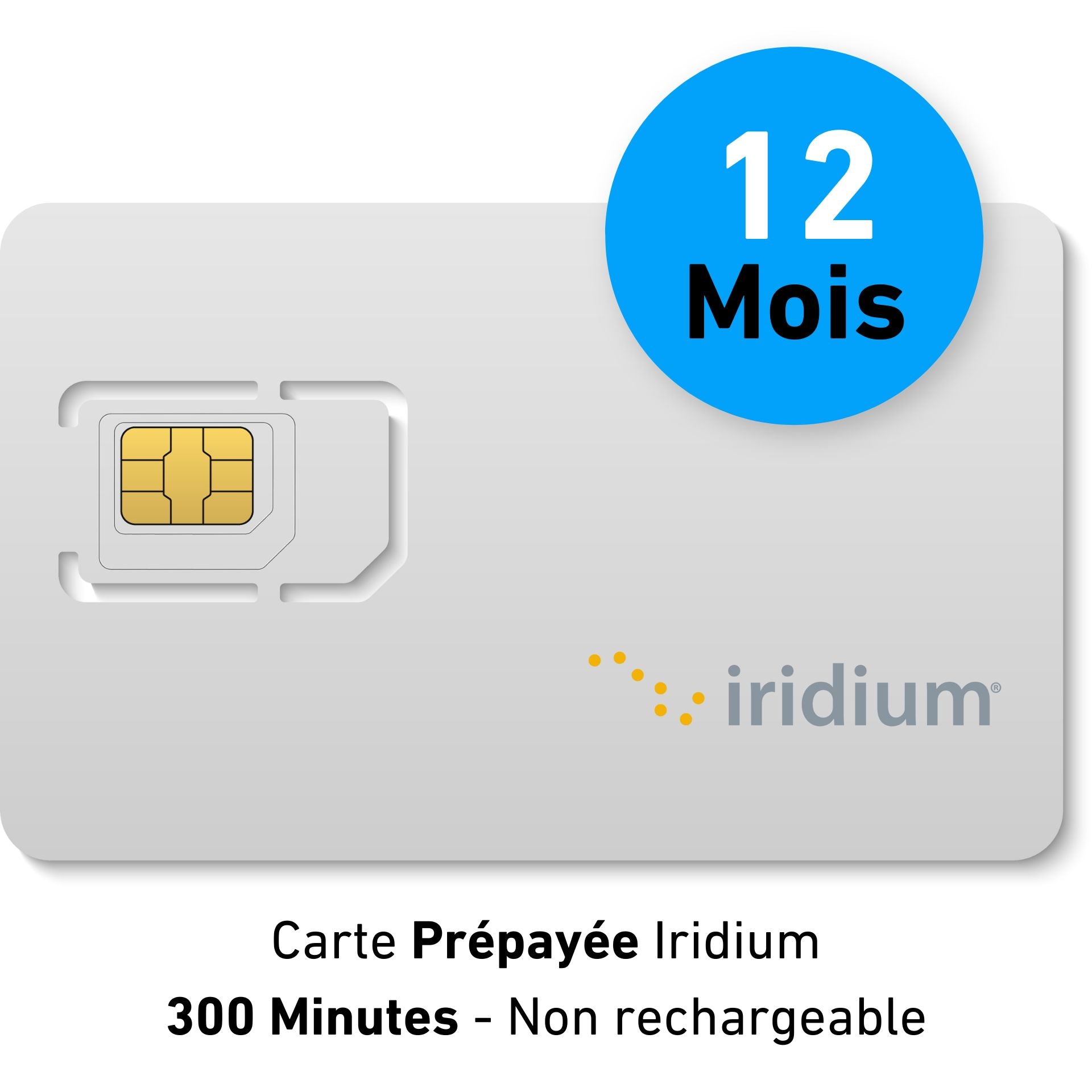 Carte Prépayée Non Rechargeable - IRIDIUM - 300 min - 12 MOIS