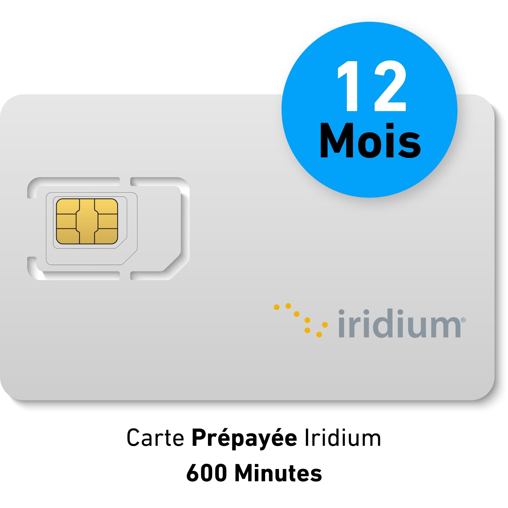 Carte Prépayée IRIDIUM - 600 min - 12 MOIS