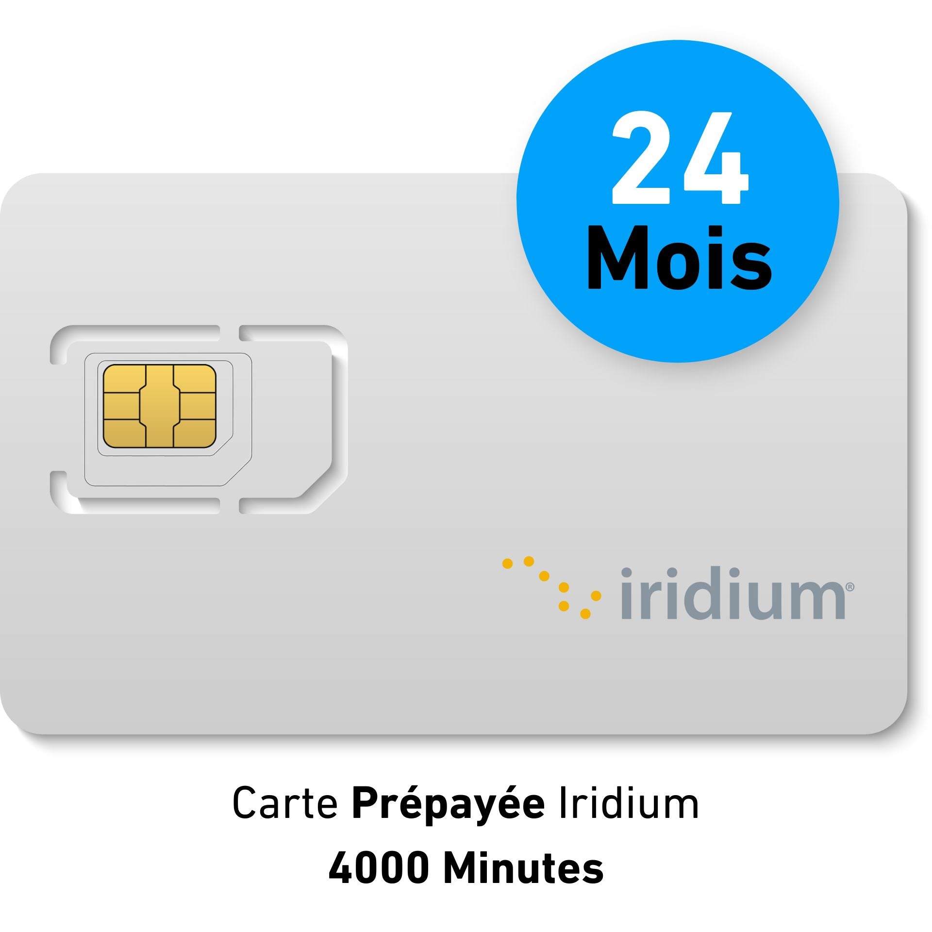 Carte Prépayée IRIDIUM - 4000 min - 24 MOIS