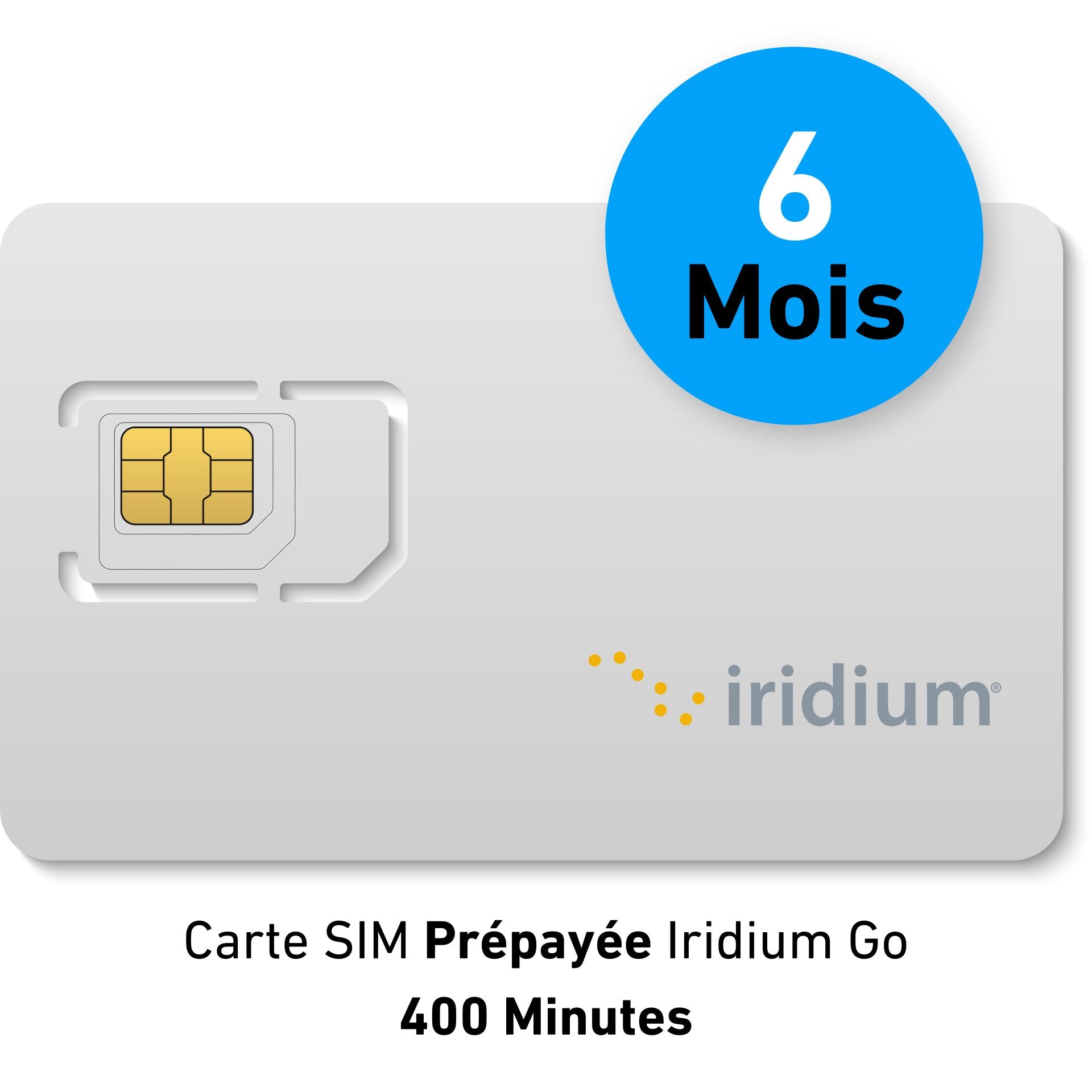 Tarjeta SIM prepago IRIDIUM GO - 400 min DATOS - 6 MESES