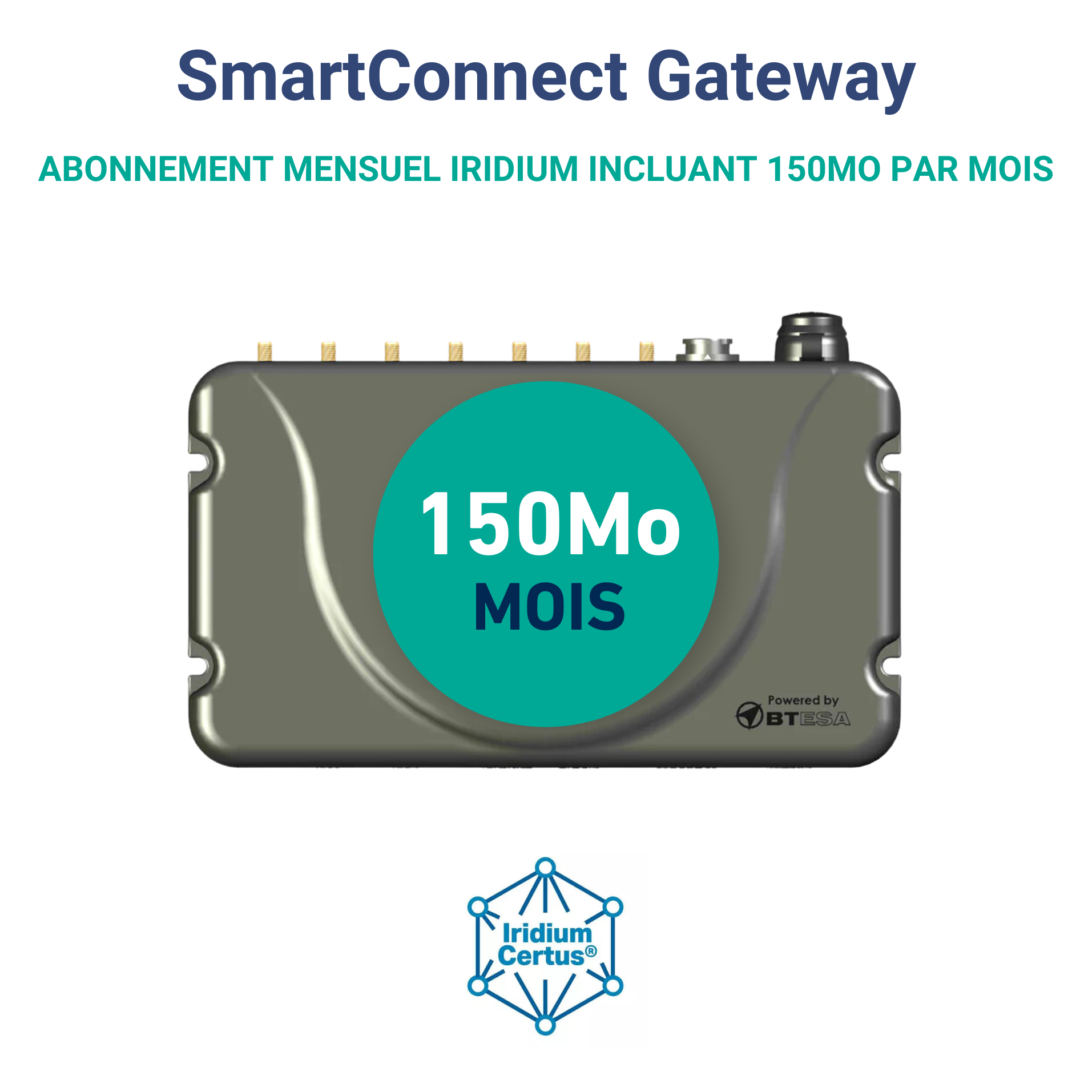 Monthly subscription to Iridium SmartConnect Gateway - 150MB/mes