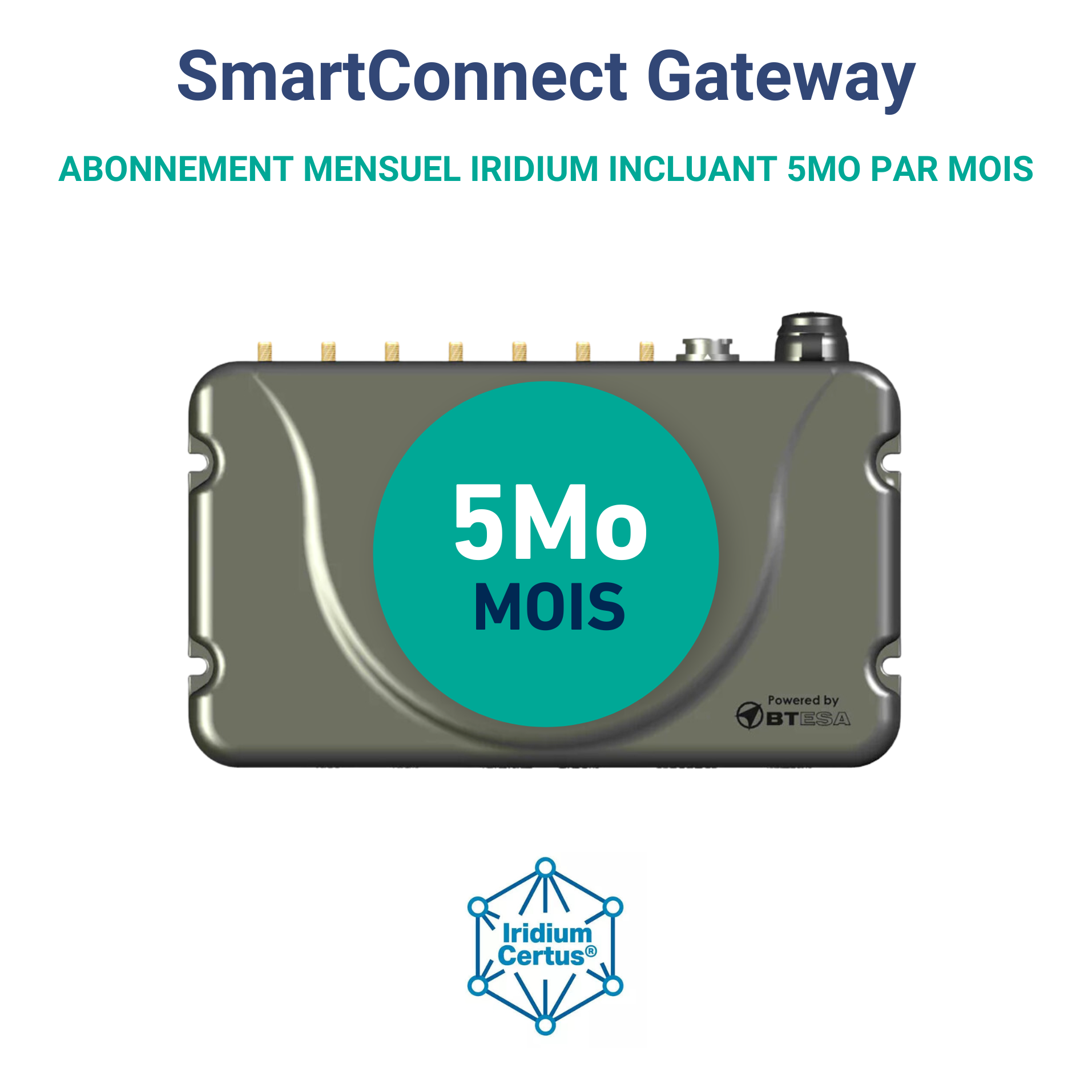Suscripción mensual a Iridium SmartConnect Gateway - 5MB/mes