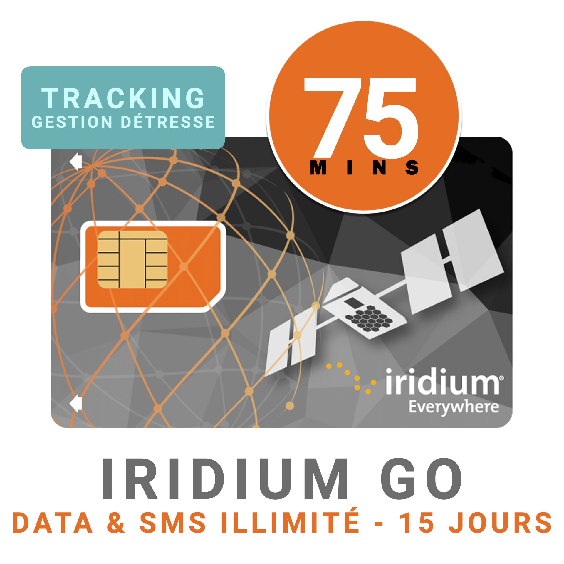 Abbonamento di 45 giorni - IRIDIUM GO DATA - Illimitato + 225 MIN DI VOCE + Tracciamento