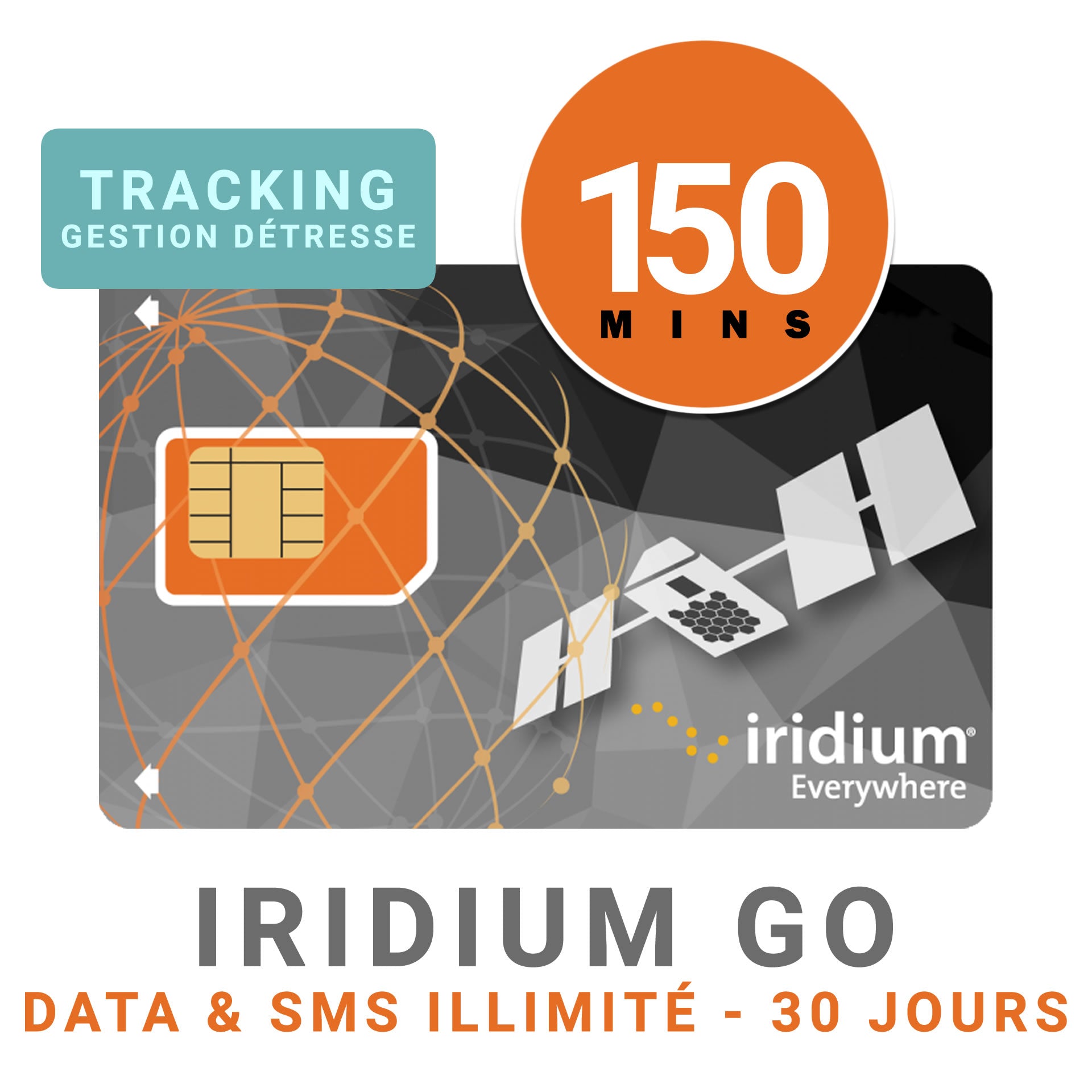 Abbonamento mensile IRIDIUM GO DATI & SMS illimitati + 150 MIN Voce - Tracciamento