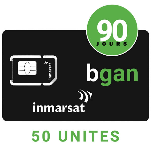 Carte Prépayée INMARSAT Rechargeable BGAN/IsatHub - 50 UNITES - 90 JOURS