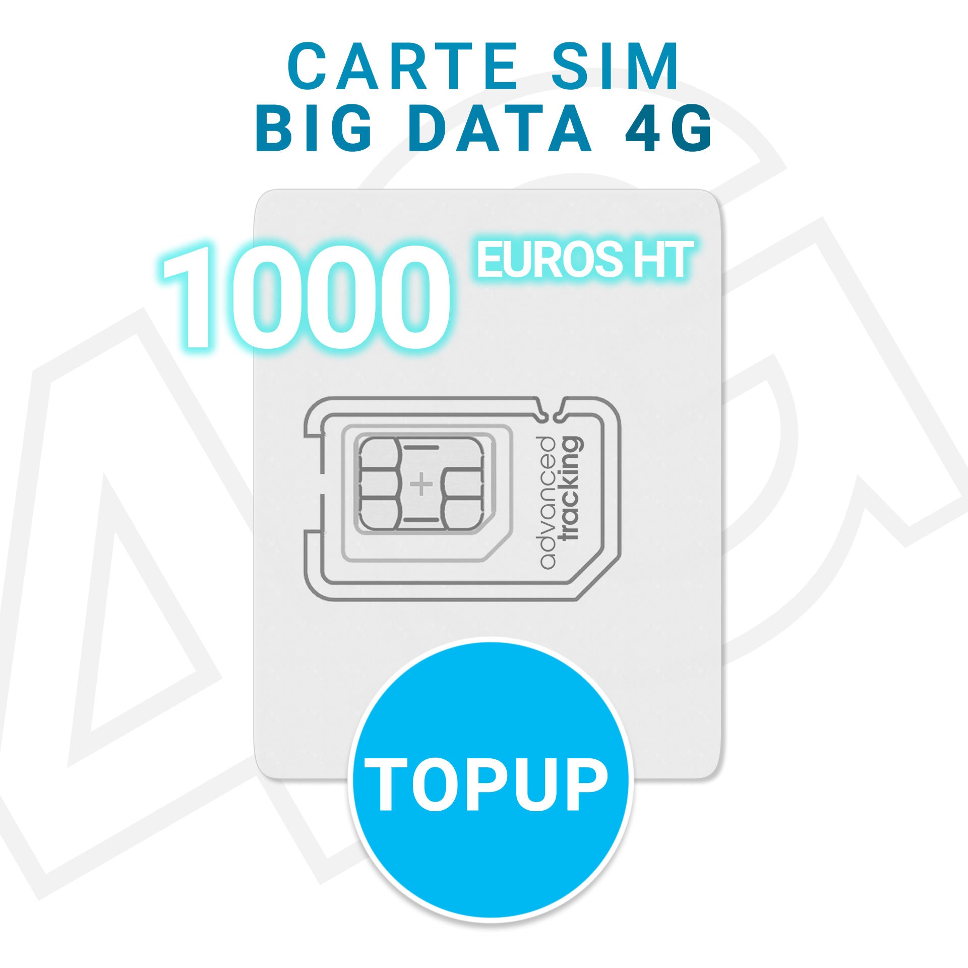 Recarga de tarjeta SIM de prepago Grandes Datos 1000 € HT - VALIDEZ 12 MESES