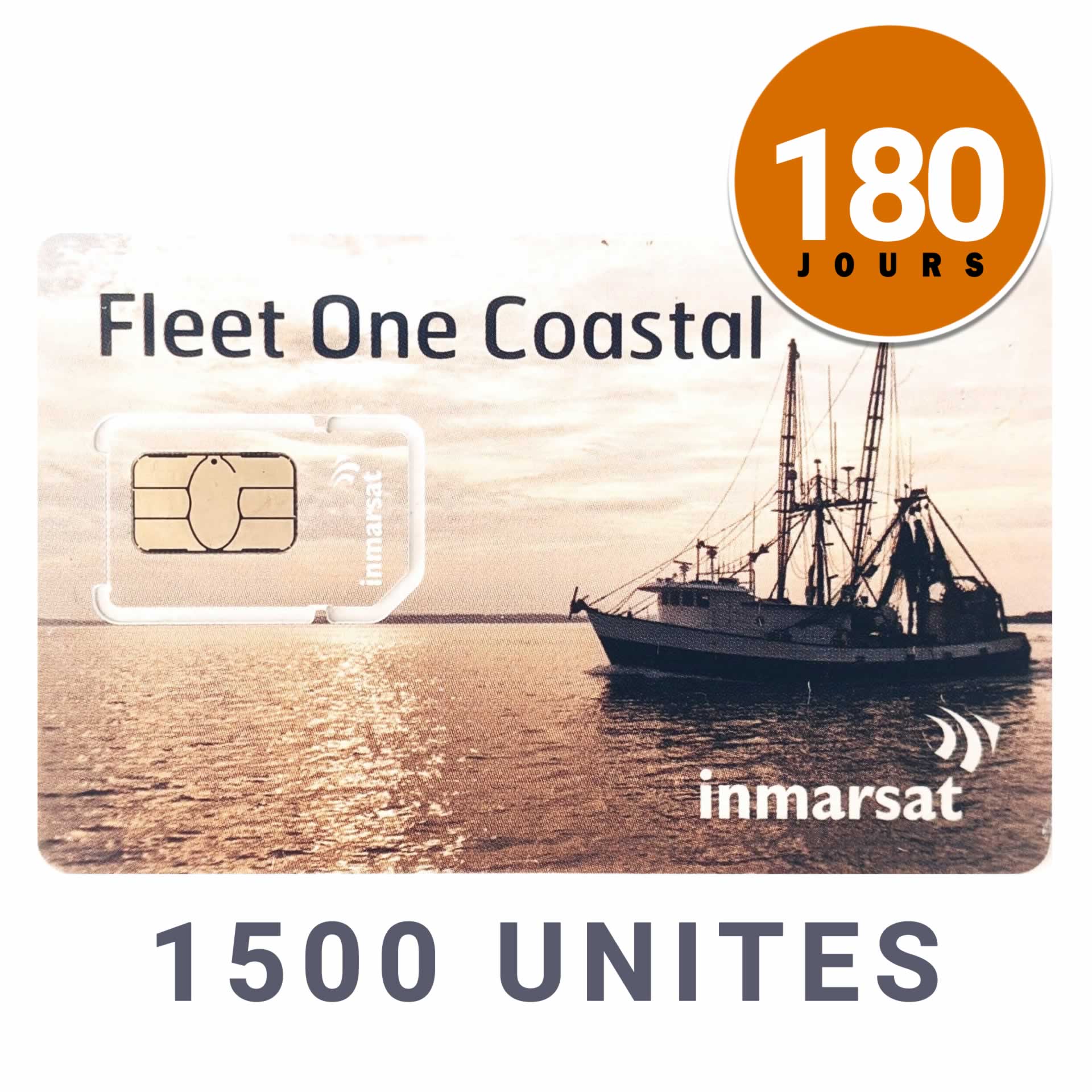 INMARSAT Prepaid Card CÔTIER FLEET ONE - 1500 UNITS - 180 DAYS