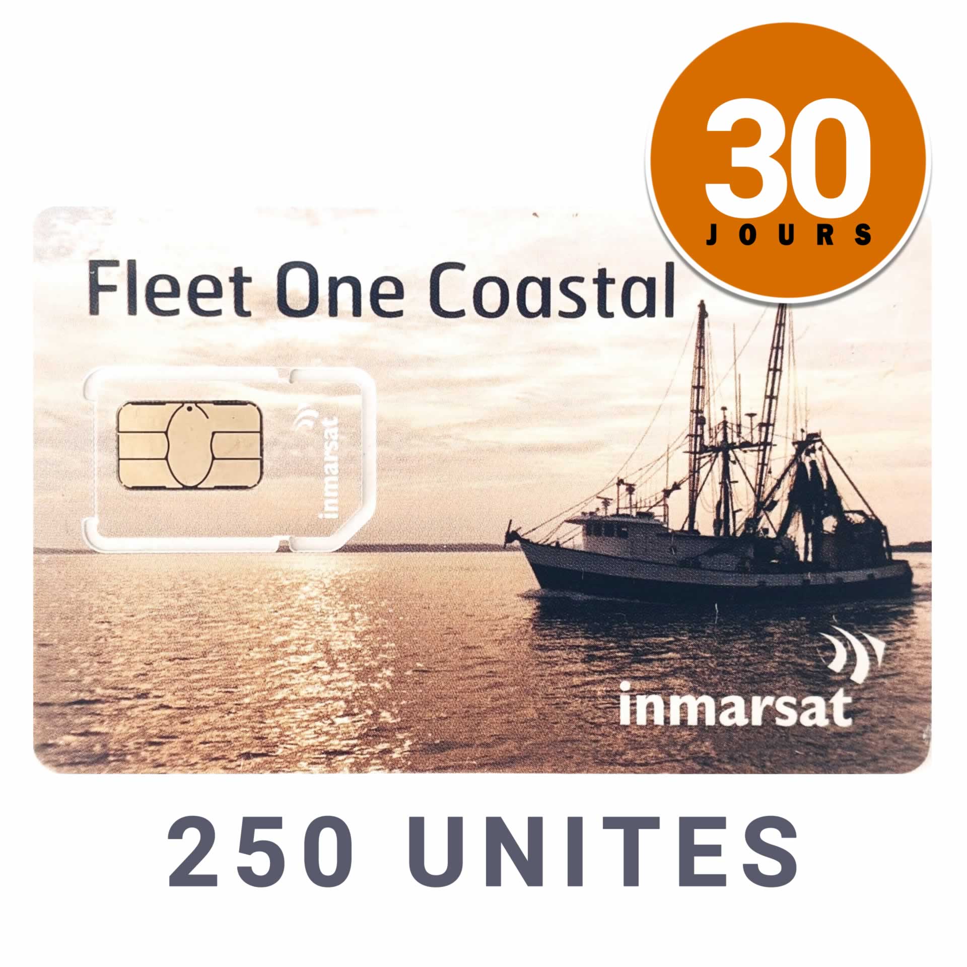 INMARSAT Prepaid Card CÔTIER FLEET ONE - 250 UNITS - 30 DAYS