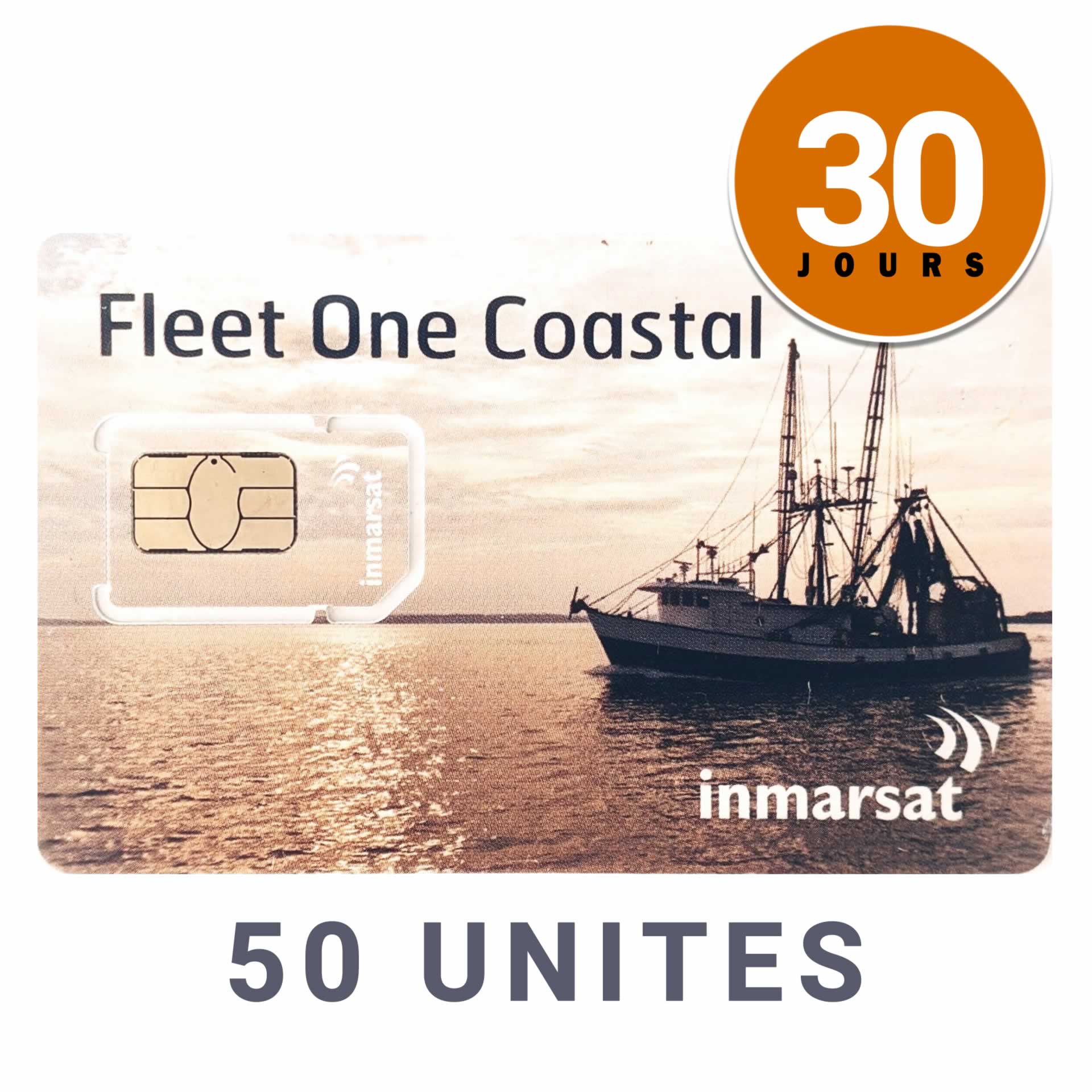 Carta prepagata INMARSAT Coast FLEET ONE ricaricabile - 50 UNITA' - 30 GIORNI