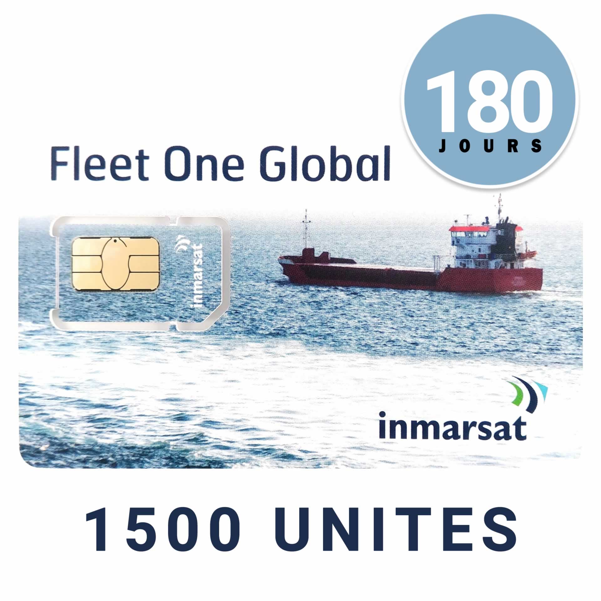 Carte Prépayée INMARSAT Rechargeable GLOBAL FLEET ONE - 1500 UNITES - 180 JOURS