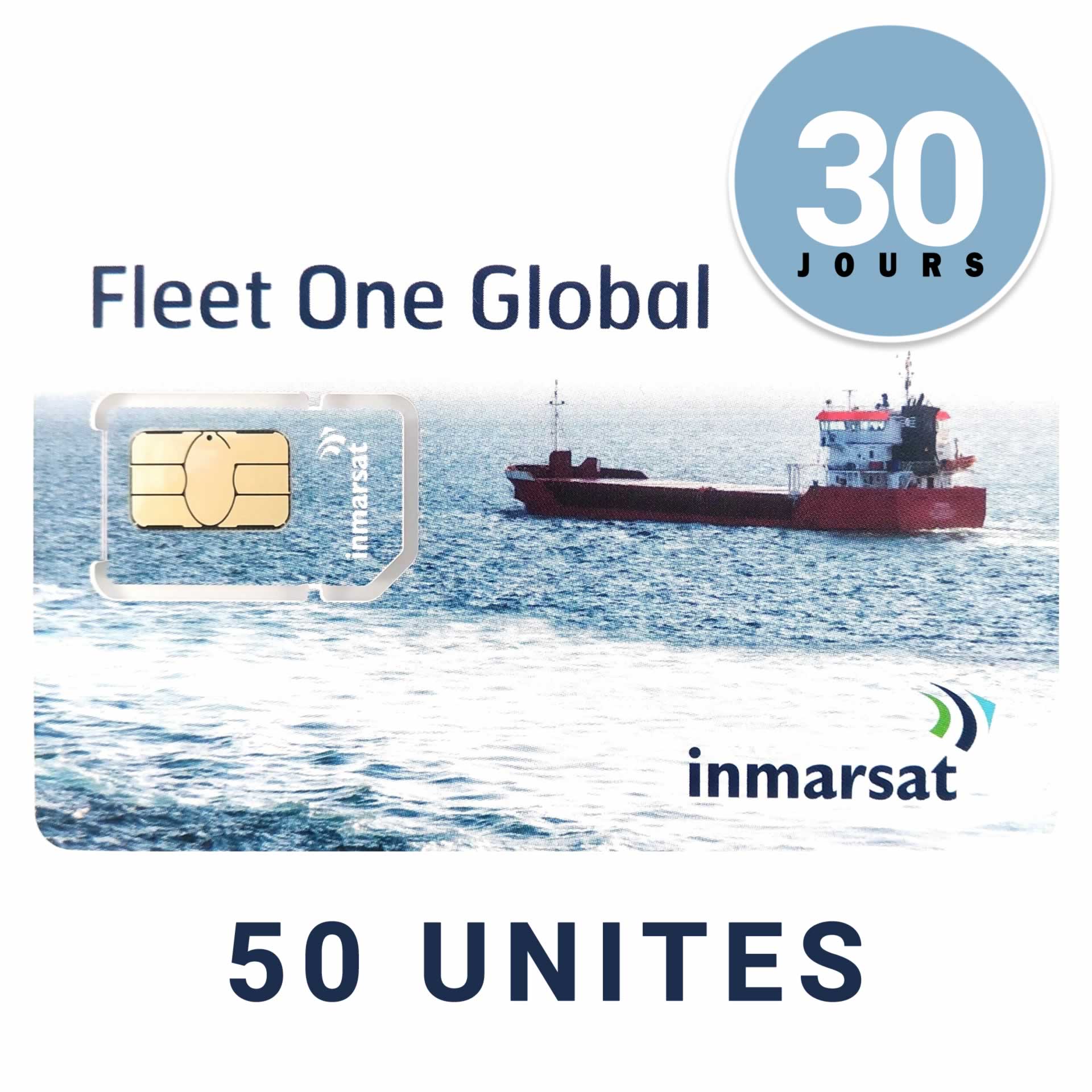 INMARSAT GLOBAL FLEET ONE Prepaid Reloadable Card - 50 UNITS - 30 DAYS