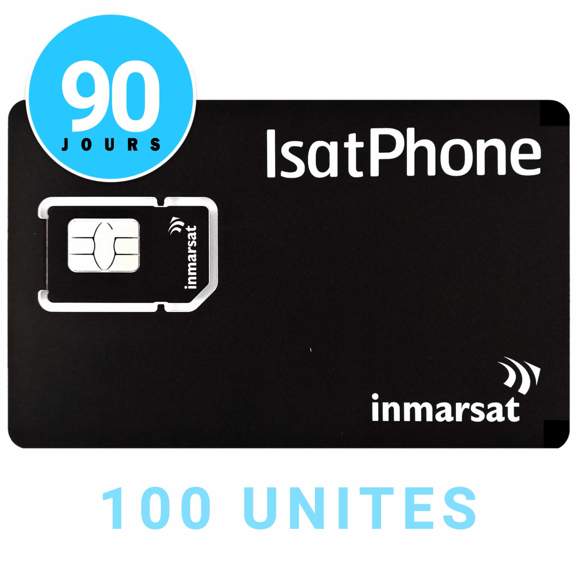 Tarjeta prepago recargable INMARSAT ISATPHONE - 100 UNIDADES - 90 días