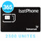 Carte Prépayée INMARSAT Rechargeable ISATPHONE - 2500 UNITES - 365 JOURS