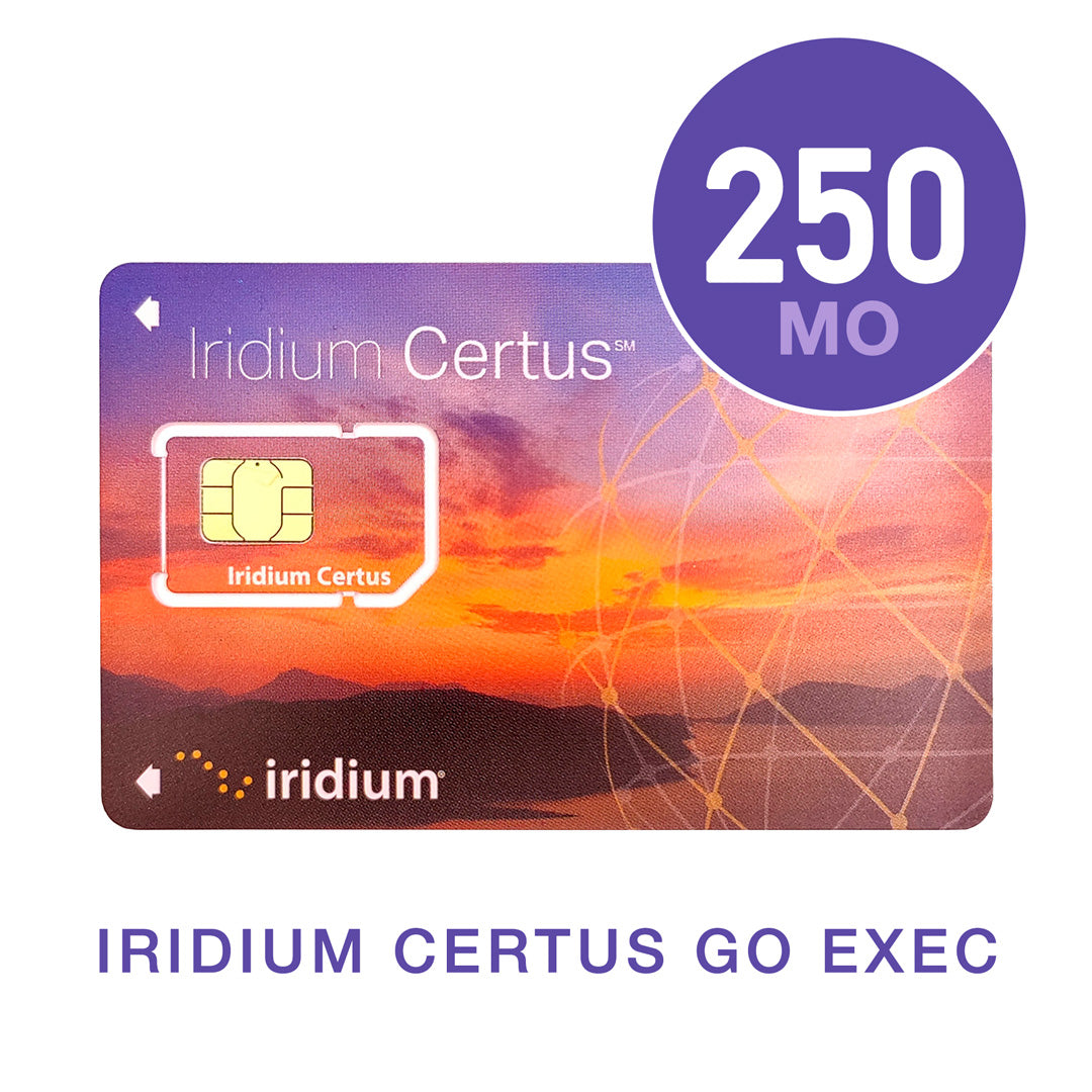Suscripción mensual de placer Iridium Certus GO Exec - 250MB/mes + 250 min voz/mes