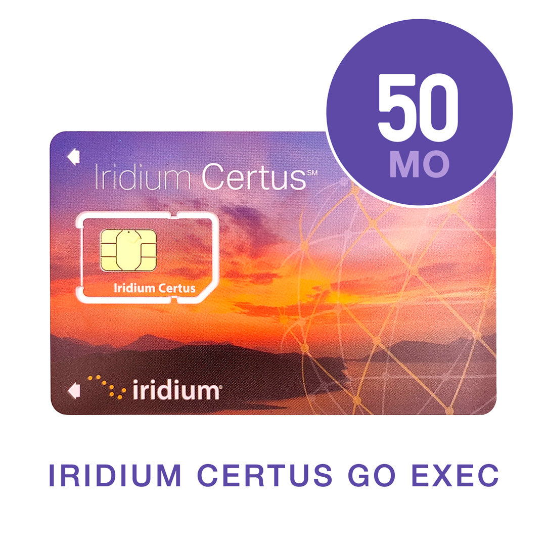 Iridium Certus GO Exec Suscripción Mensual Placer - 50MB/mes - datos duplicados + 50 mins voz